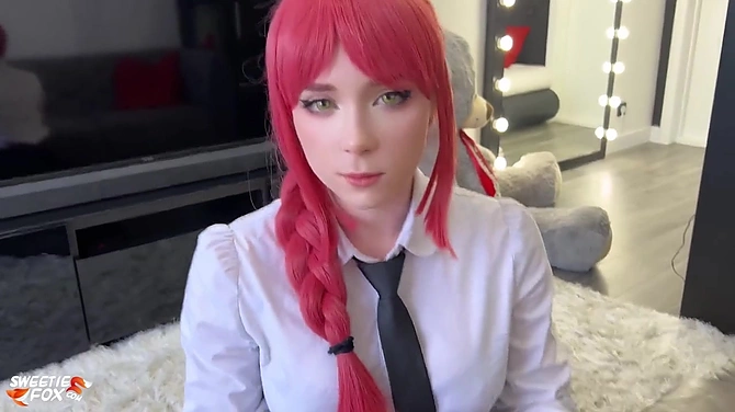 Дэнжи может поиметь строгую Макиму (Sweetie Fox) только во сне.